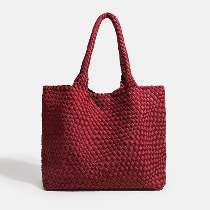 Oversized Woven Top Handle Bag