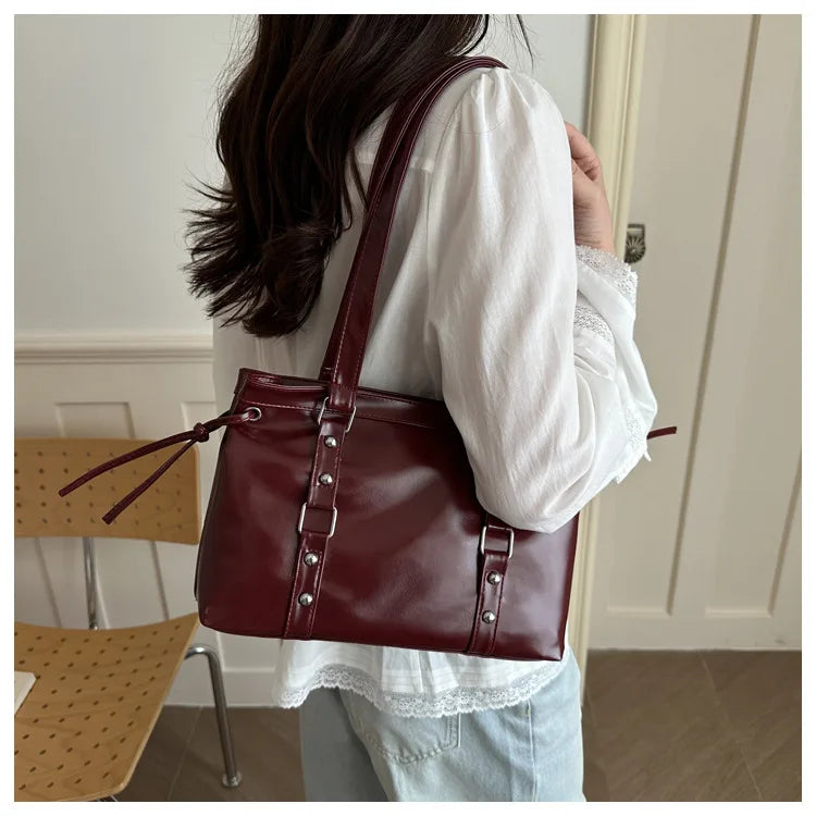 Women's Retro Leather Tote Bag