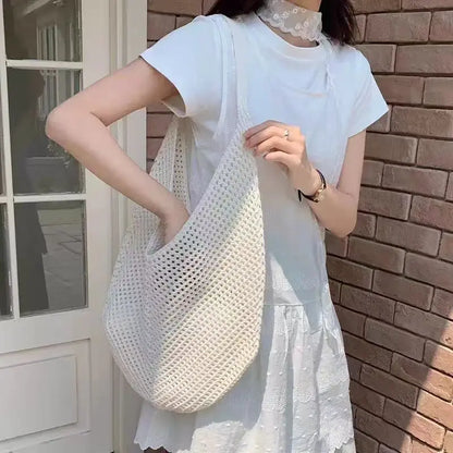 Hollow Crochet Tote Bag
