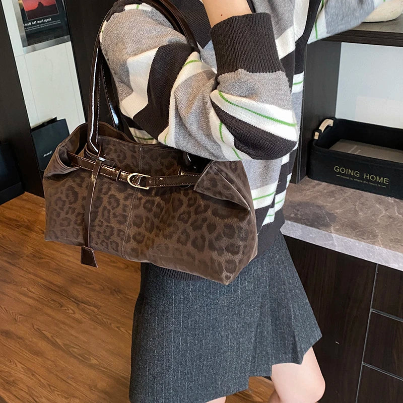 Leopard Print Slouchy Tote Bag