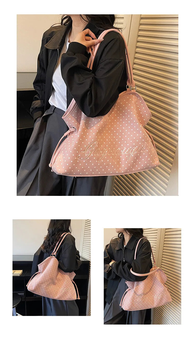 Polka Dot Hobo Shoulder Bag