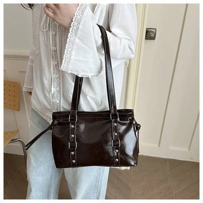 Women's Retro Leather Tote Bag