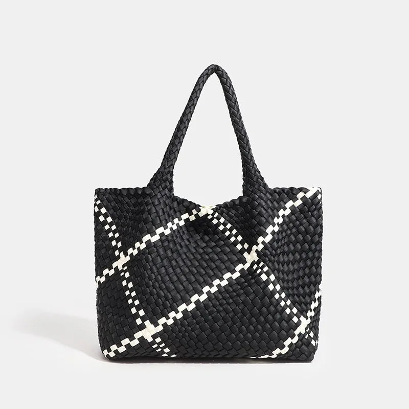 Oversized Woven Top Handle Bag