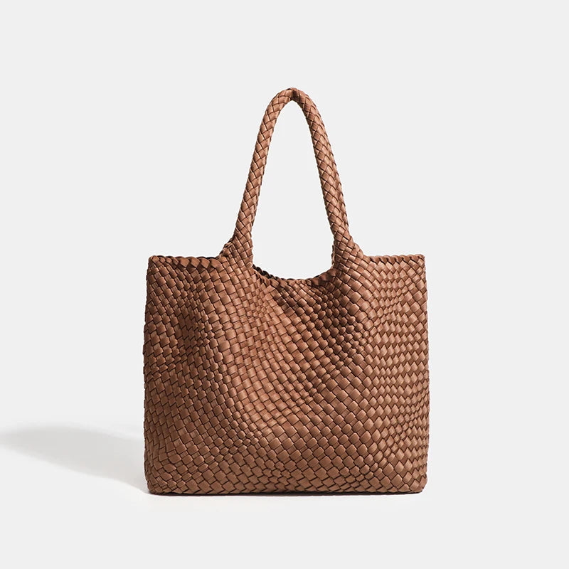 Oversized Woven Top Handle Bag