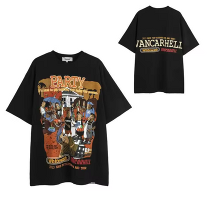 Short-sleeved T-shirt printed with hip hop