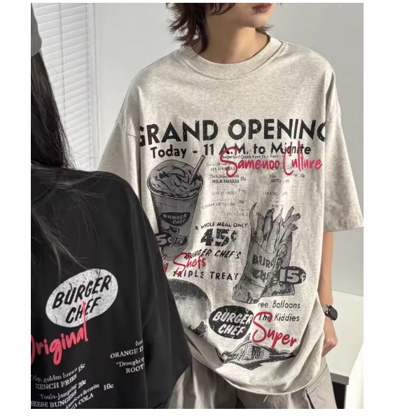 Áo thun in họa tiết cổ điển Punk High Street Basics Y2k Harajuku Aesthetic 