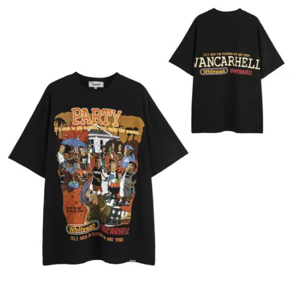 Short-sleeved T-shirt printed with hip hop