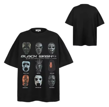 Short-sleeved T-shirt printed with hip hop