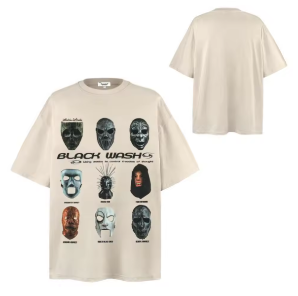 Short-sleeved T-shirt printed with hip hop