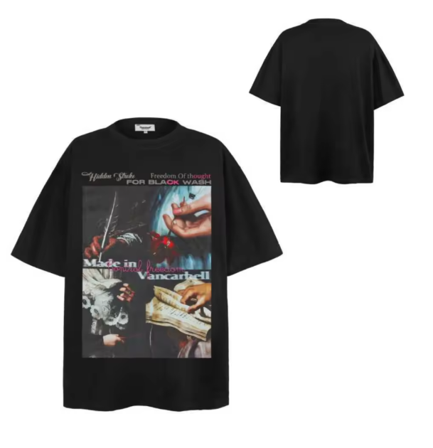 Short-sleeved T-shirt printed with hip hop