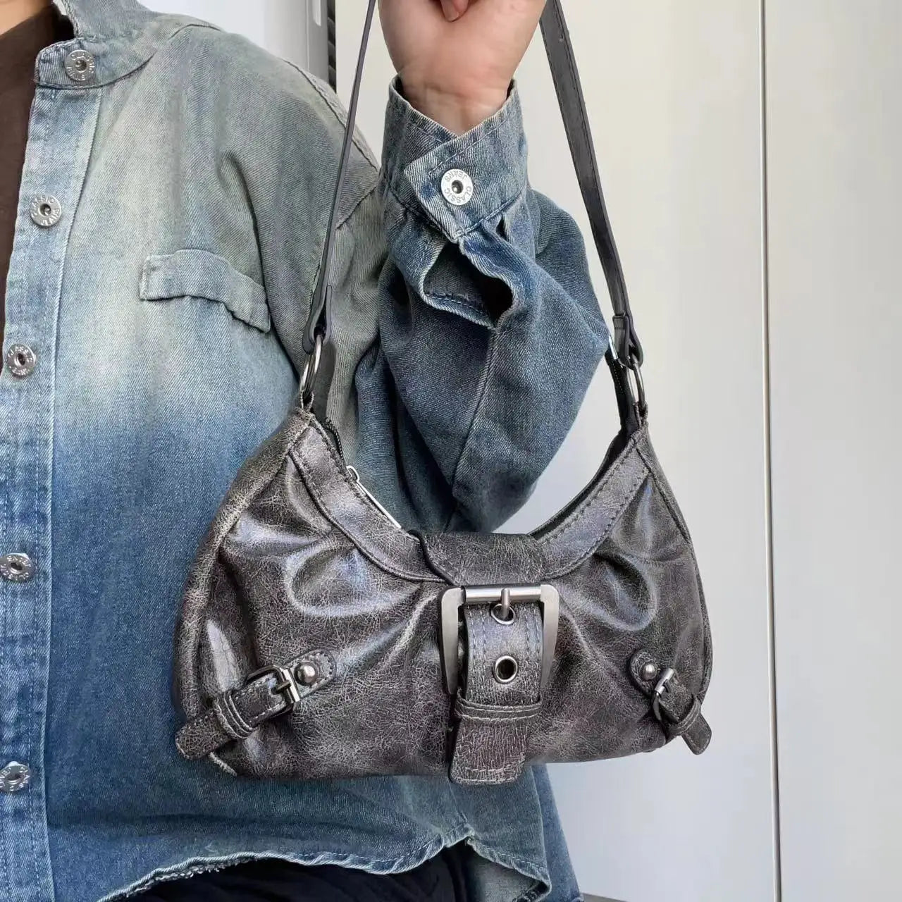 Y2K Buckle Underarm Bag