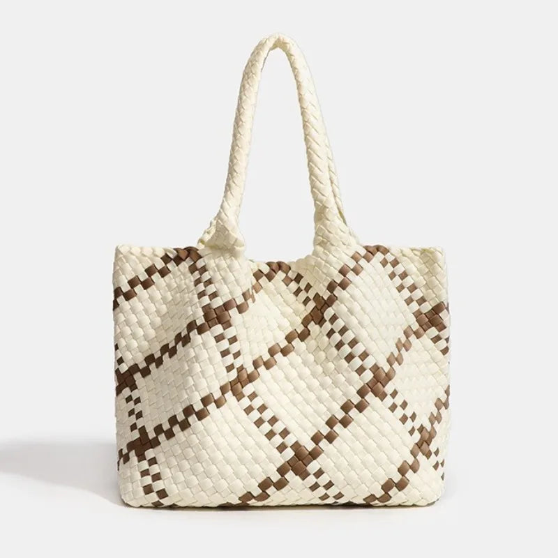 Oversized Woven Top Handle Bag