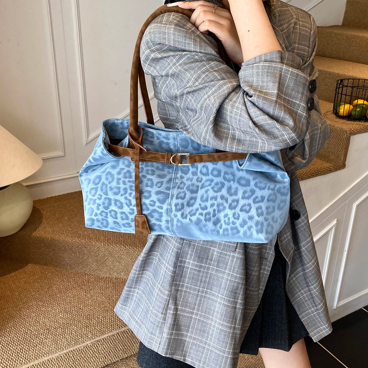 Leopard Print Slouchy Tote Bag