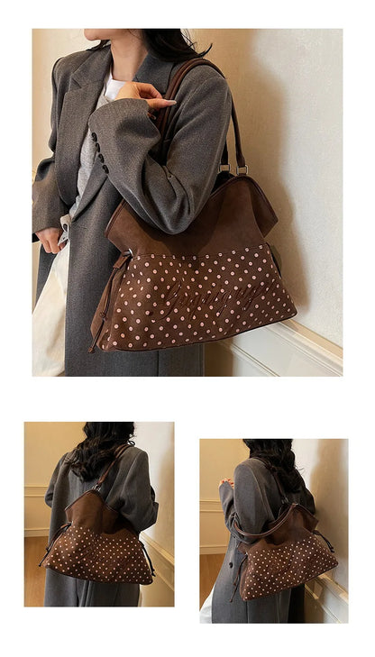 Polka Dot Hobo Shoulder Bag