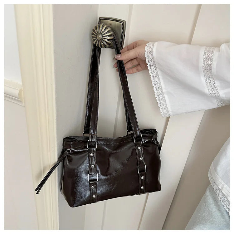Women's Retro Leather Tote Bag