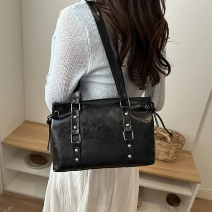 Women's Retro Leather Tote Bag