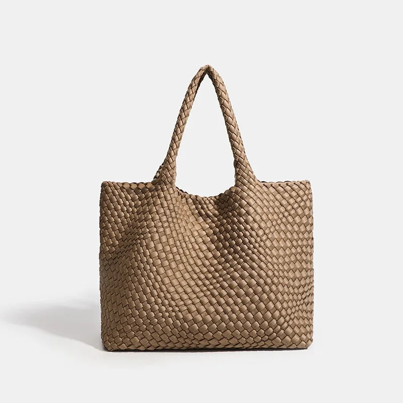 Oversized Woven Top Handle Bag
