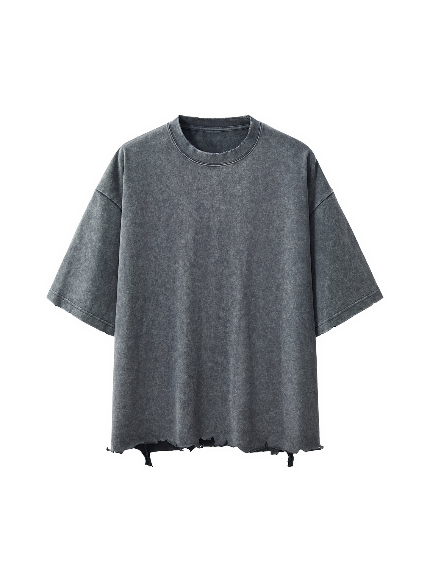 Snow Wash Raw-Hem Boxy T-shirt