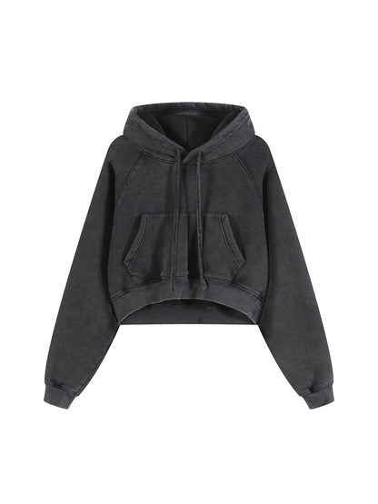 Snow Washed Cropped Hoodie
