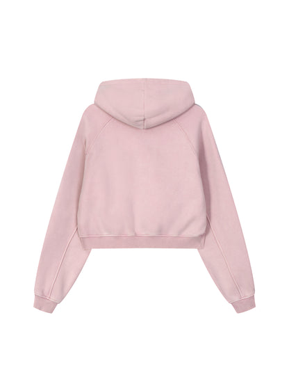 Snow Washed Cropped Hoodie