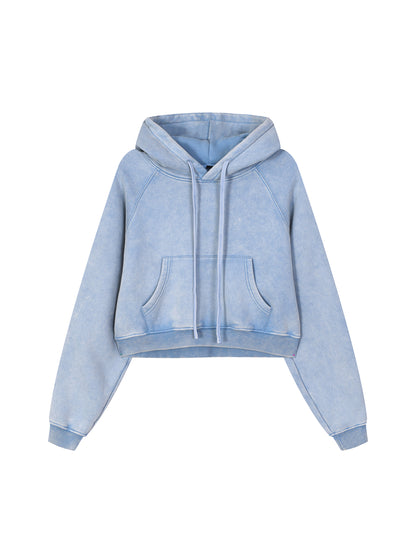 Snow Washed Cropped Hoodie