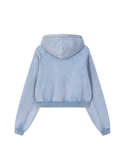 Snow Washed Cropped Hoodie