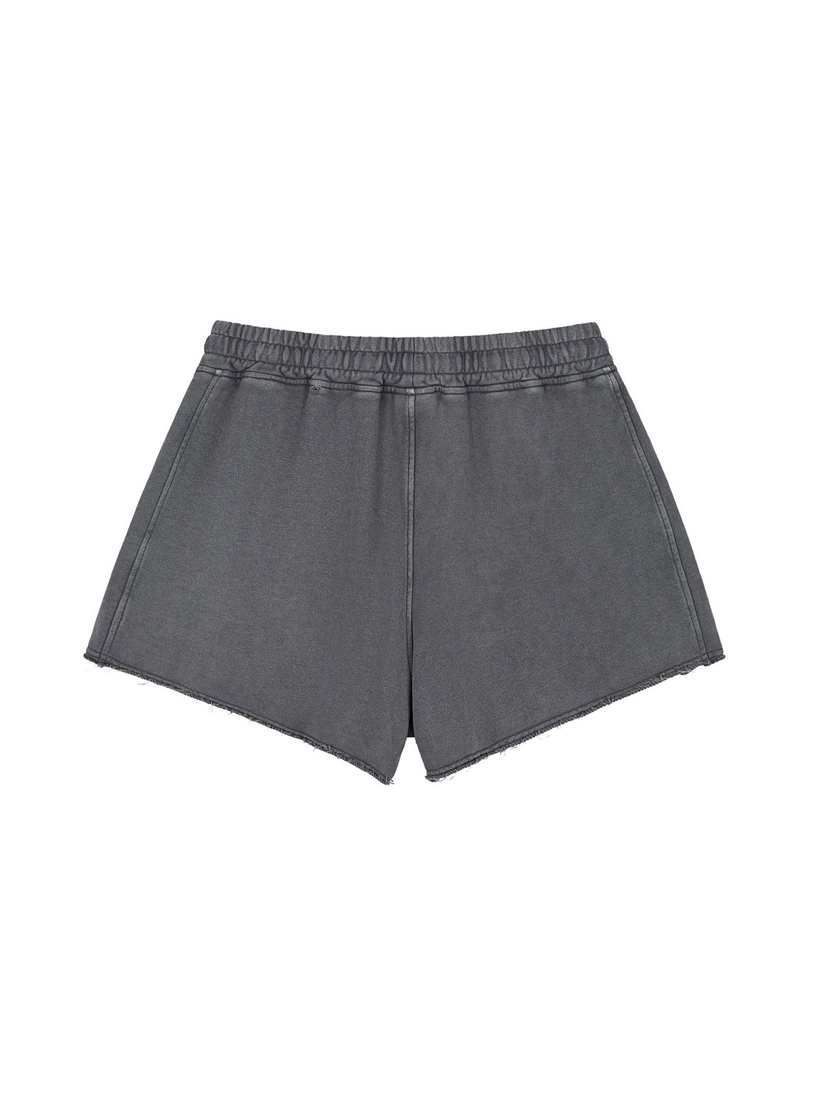Snow Washed Raw Edge Drawstring Shorts