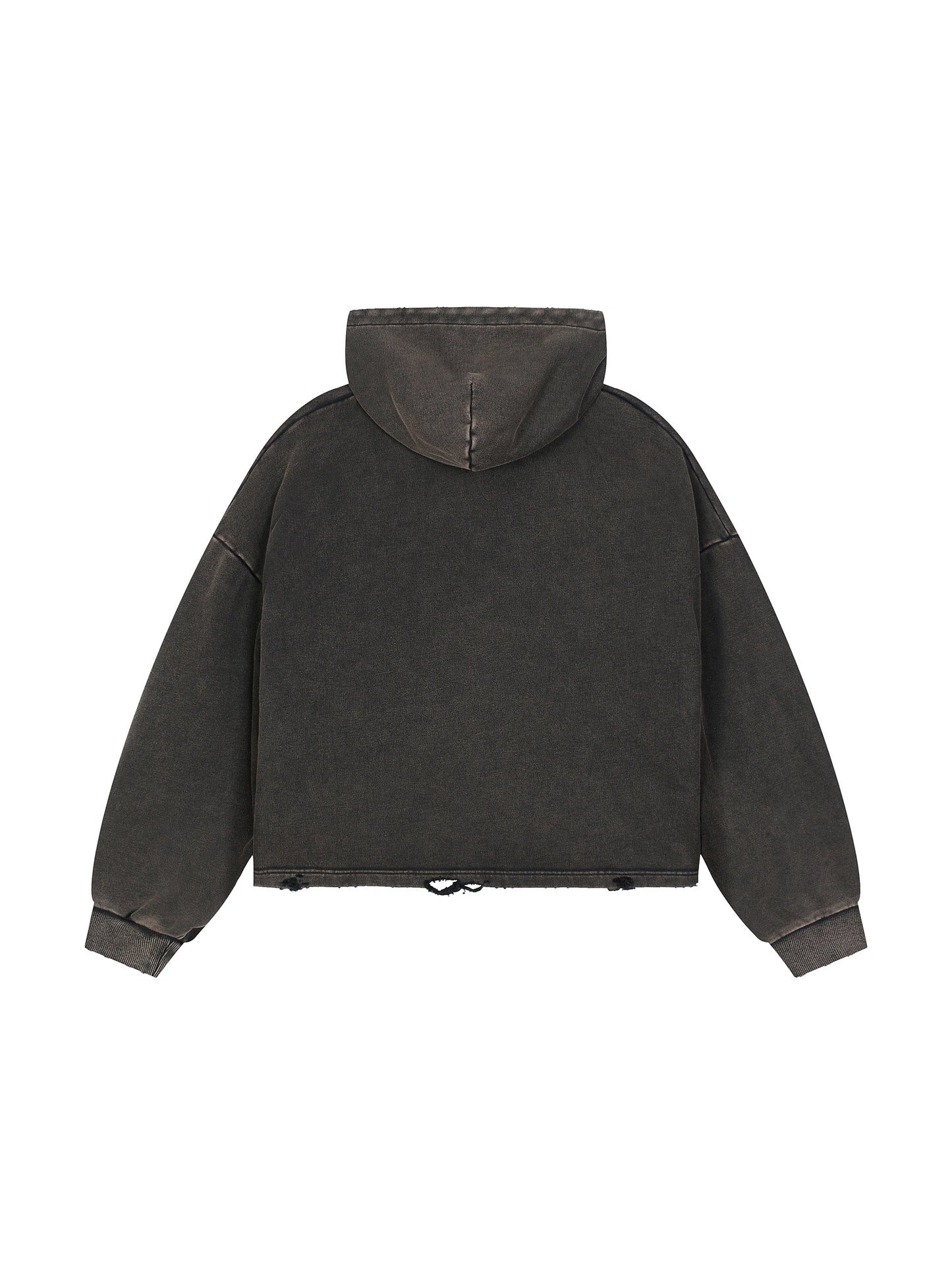 Áo hoodie cổ điển viền tua rua giặt sạch