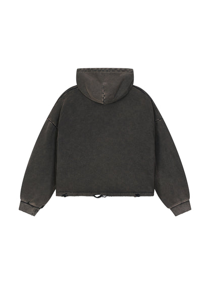 Áo hoodie cổ điển viền tua rua giặt sạch