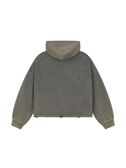 Áo hoodie cổ điển viền tua rua giặt sạch