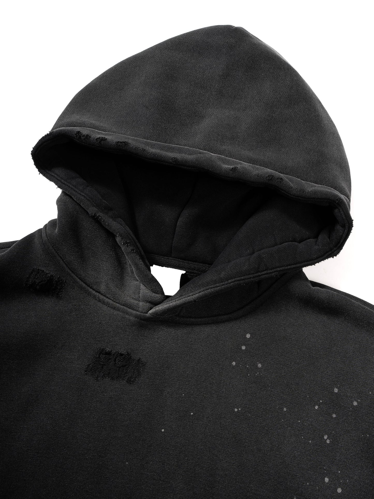 Áo hoodie lông cừu cổ điển đã giặt và sờn