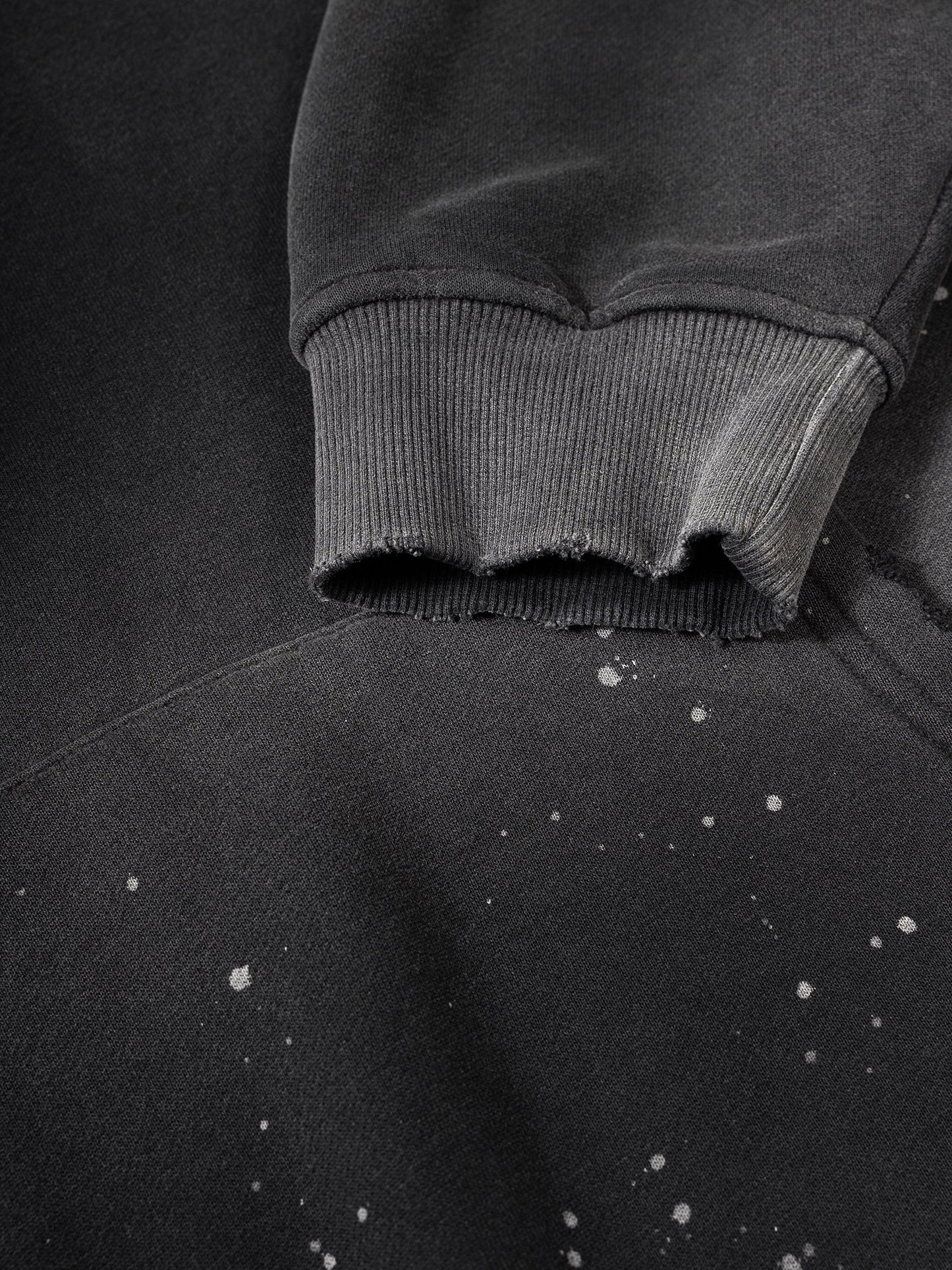 Áo hoodie lông cừu cổ điển đã giặt và sờn