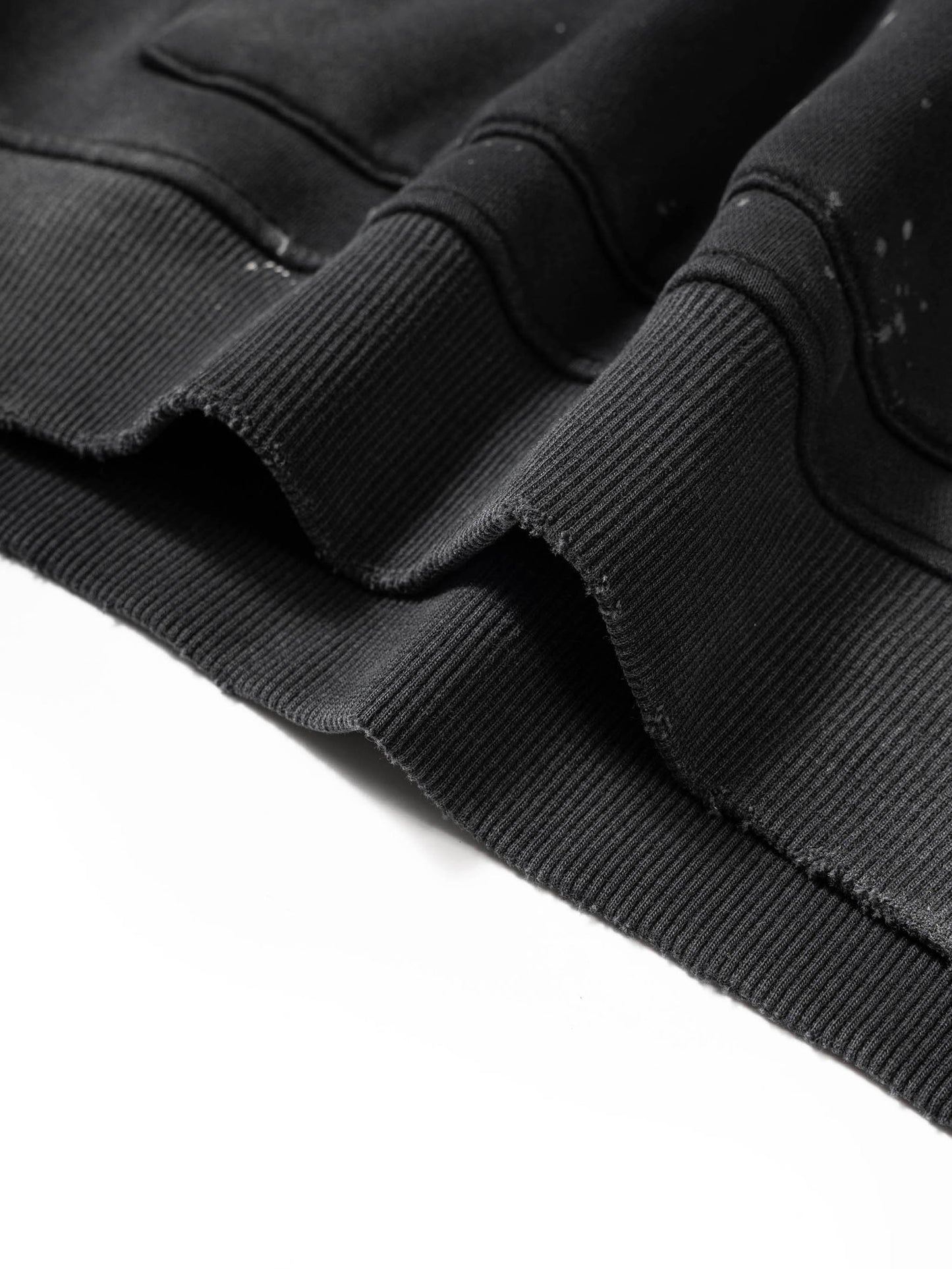 Áo hoodie lông cừu cổ điển đã giặt và sờn