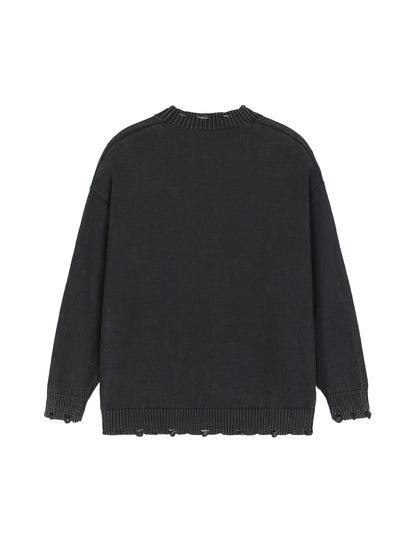 Vintage Washed Hand-Frayed Sweater
