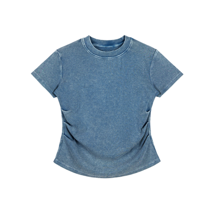 Vintage Washed Bodycon Cotton T-Shirt