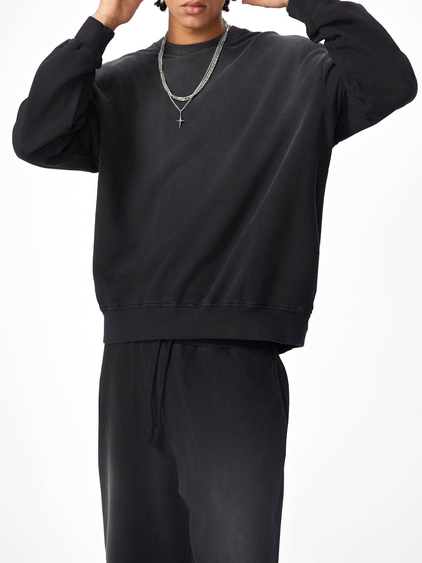 Sunfade Drop-Shoulder Cotton Sweatshirt