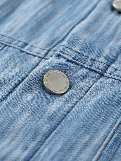 Distressed Wash Short-Sleeve Shirt