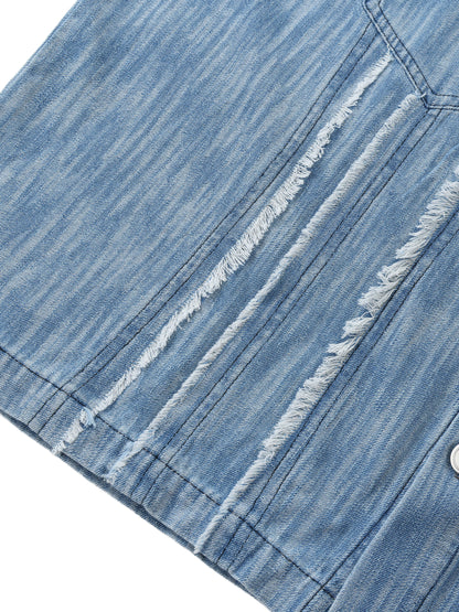 Distressed Wash Short-Sleeve Shirt