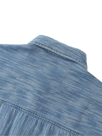 Distressed Wash Short-Sleeve Shirt