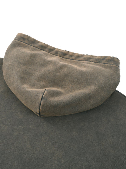 Áo hoodie cổ điển viền tua rua giặt sạch