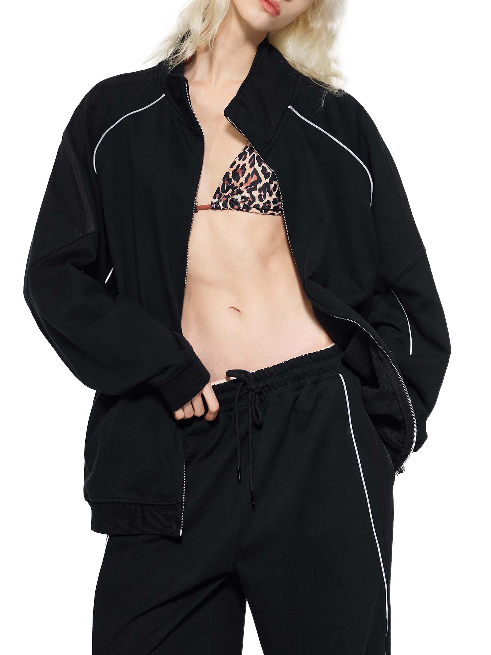 Reflektierende gestreifte Raglanärmeljacke