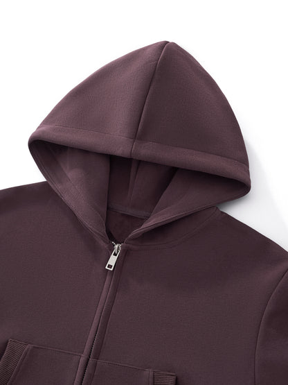 Essential Cropped Zip-Up Hoodie