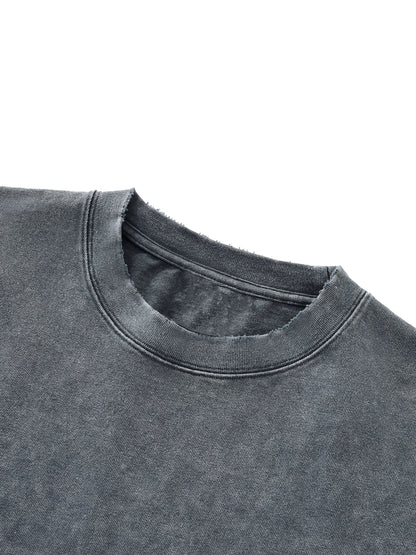 Snow Wash Raw-Hem Boxy T-shirt