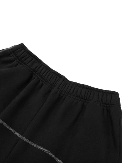 Fleece-Sweatpants mit Kontrastnähten