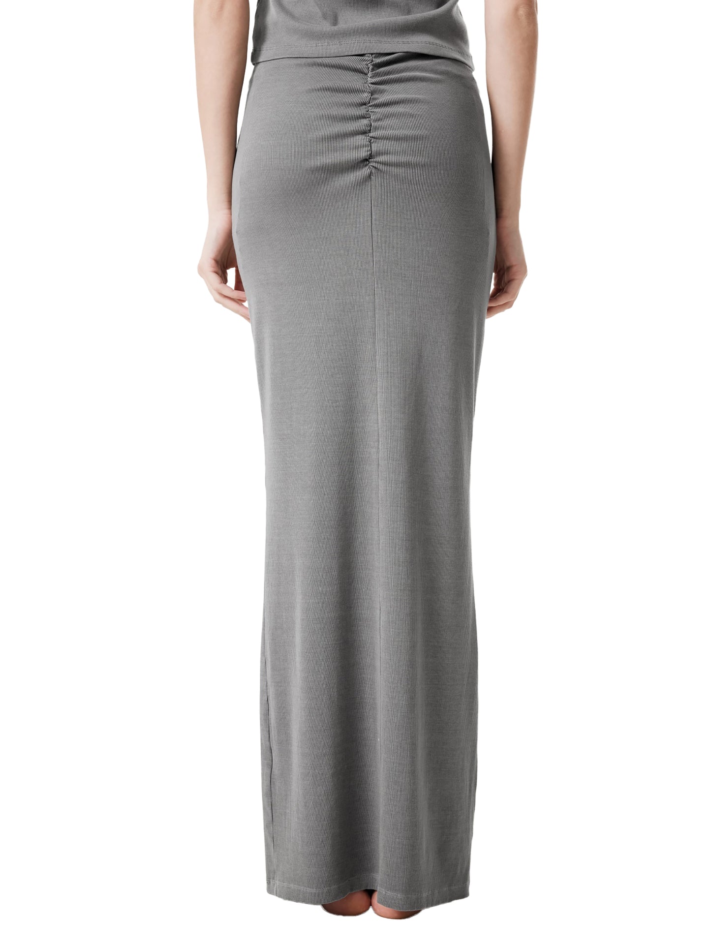 Gefärbter, gewaschener Maxirock mit Kordelzug