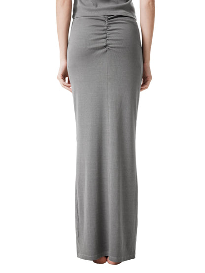 Gefärbter, gewaschener Maxirock mit Kordelzug